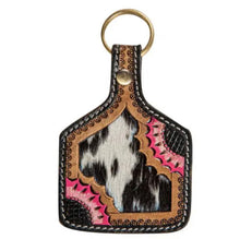 Load image into Gallery viewer, Large Leather Cattle Tag Keyrings