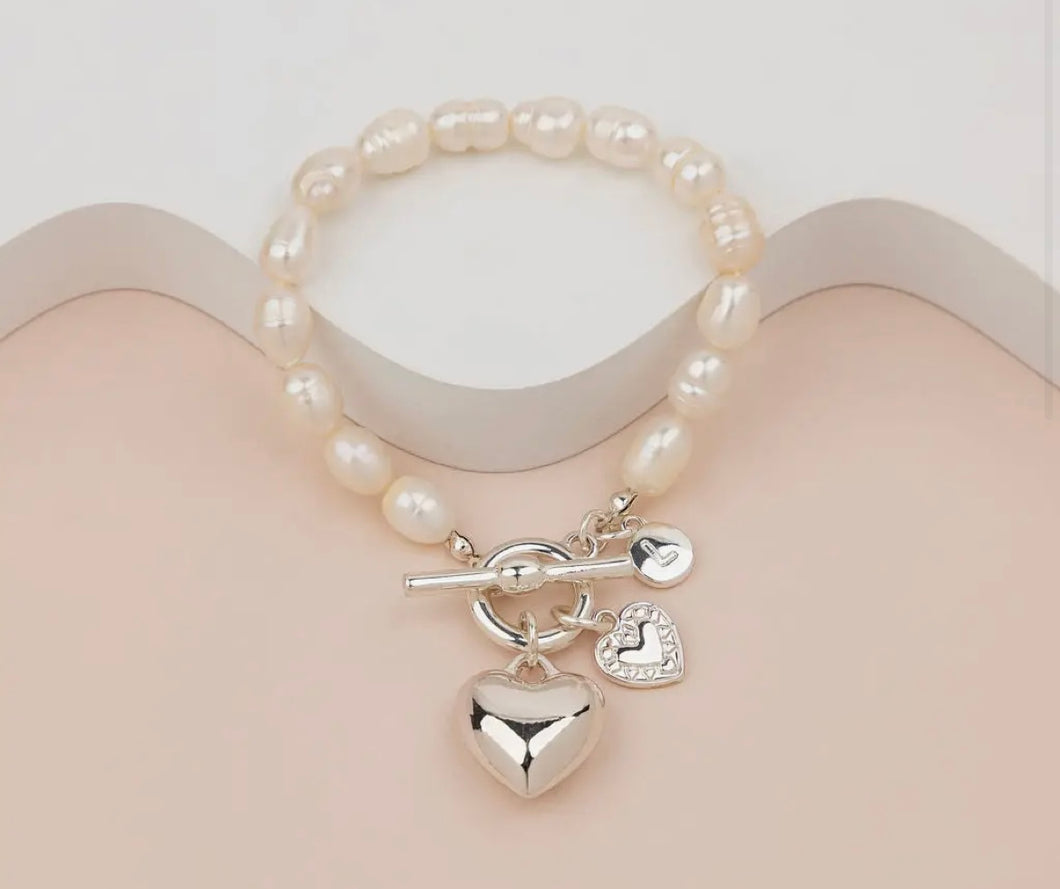 Pearl + Heart Bracelet