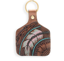 Load image into Gallery viewer, Large Leather Cattle Tag Keyrings