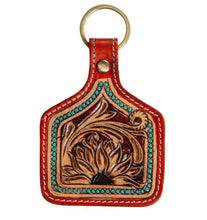 Load image into Gallery viewer, Large Leather Cattle Tag Keyrings