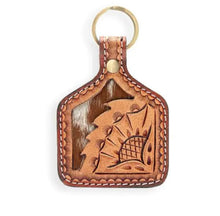 Load image into Gallery viewer, Large Leather Cattle Tag Keyrings