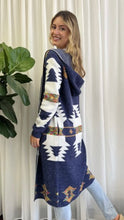 Load image into Gallery viewer, Navy Aztec Cardigan